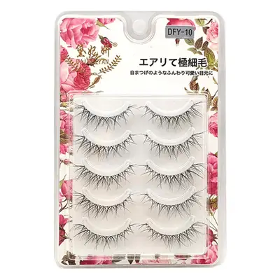 DFY-10 False Eyelashes 5 Pairs Transparent Soft Stem
