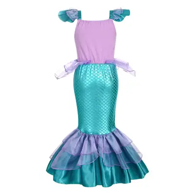 Little Mermaid Dress Blue Purple Fishtail Dress Cosplay