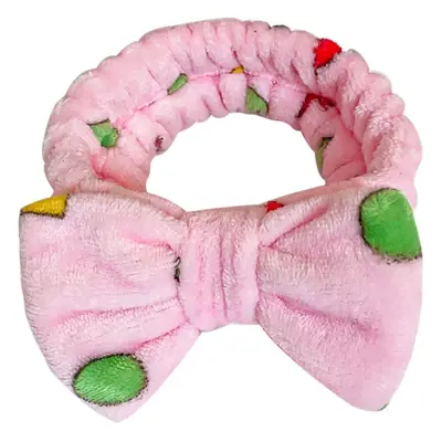 Plush Printed Bow Hair Band for Women