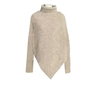 Women Red Asymmetrical Knitted Sweater Winter Warm Loose Fit