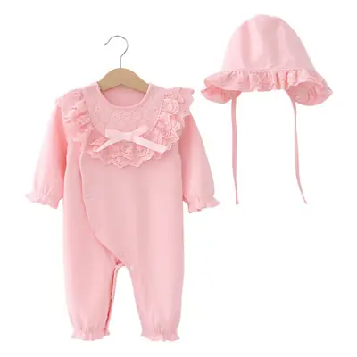 Pink Full Moon Romper Baby Jumpsuit Set for Girls