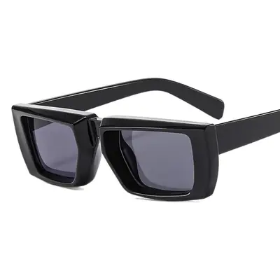 2023 Y2K Thick Black Sunglasses with Red Lens