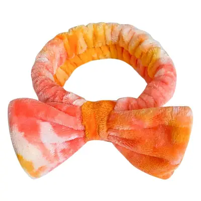 Soft Flannel Bow Hair Band for Women Pink Purple
