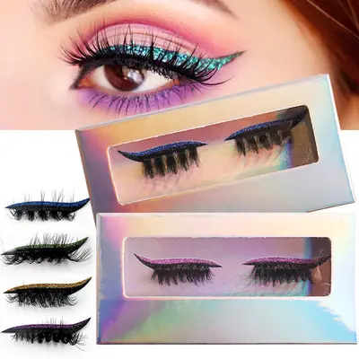 Colorful Fake Eyelashes for Women with Self-Adhesive Design
