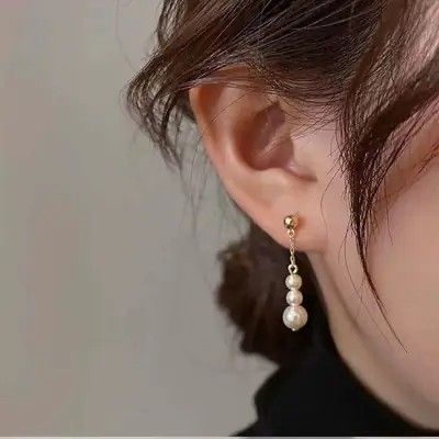 Classic White Pearl Earrings for Women