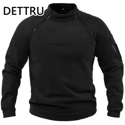 Men's Olive Green Collar Sweatshirt Winter Warm Loose Fit