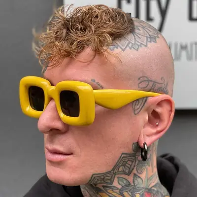 Red Bubble Expandable Sunglasses Square Catwalk Street Shooting Cross-Border