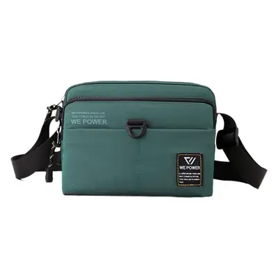 Men's Green Nylon Crossbody Bag Small Square Design