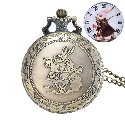 Rabbit Tourist Pocket Watch with Chain Strap