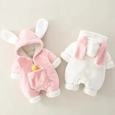 Newborn Fleece Baby Clothes Fleece Lined Warm Winter Outfit