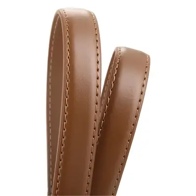 Brown Leather Belt for Men Women Couples Hong Kong Style Jeans