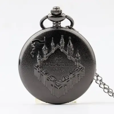 Bronze Walled Castle Pocket Watch with MARAUDERS MAP Design