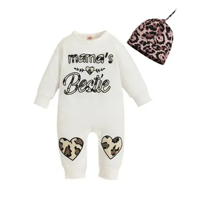 Baby Love Long Sleeve Cotton Climbing Suit White Heart Design
