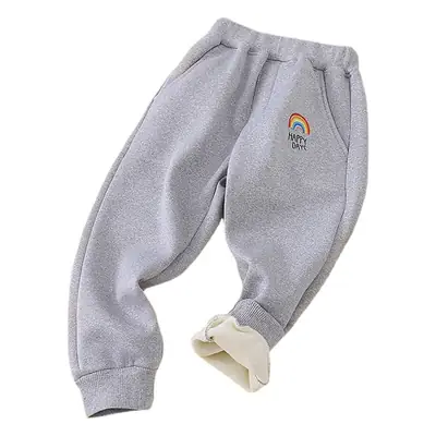 Girls Fleece Lined Sweatpants Black Winter Large