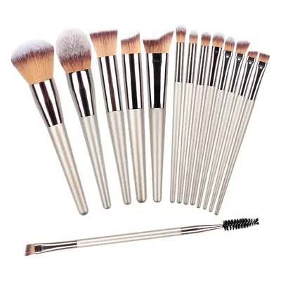 Luxury 10-Piece Makeup Brushes Set Champagne Gold Light