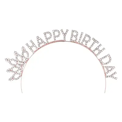 New European & American Birthday Headband with Crystal Letters