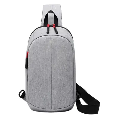 New Men's Grey Printed Chest Bag Large Capacity