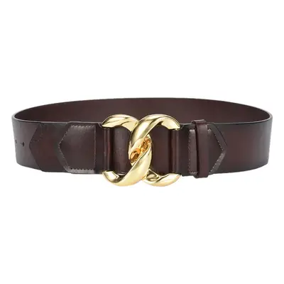 Golden CC Buckle Wide Coat Belt for Women