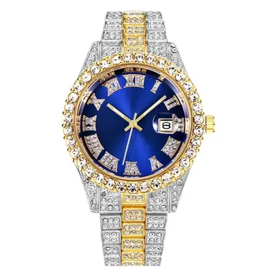 New Diamond-Encrusted Roman Band Men's Watch