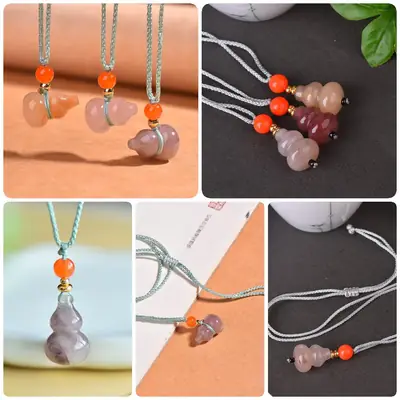 Natural Gold Silk Jade Gourd Pendant Xinjiang Color