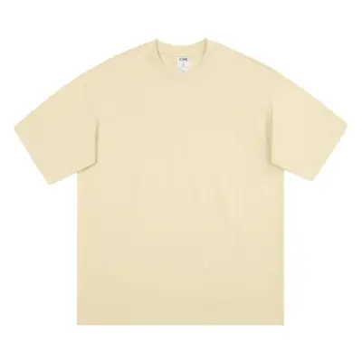 Men Xinjiang Cotton Oversize T-Shirt Apricot Low Saturation