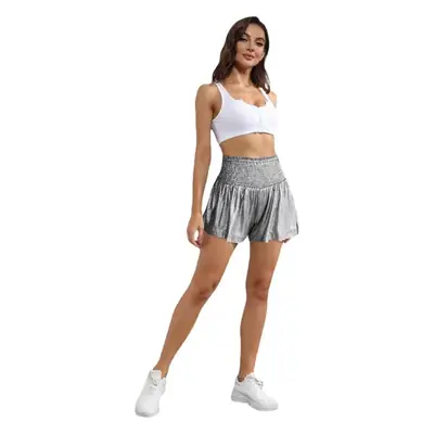 Amazon explosions hot girl wind pants women cheerleading pants high waist elastic flash shorts loose sweatpants wholesale