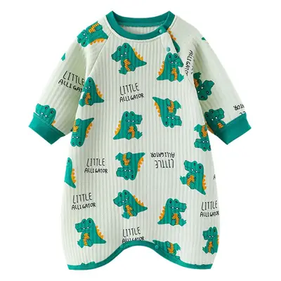 Infant Quilted Onesie with Dinosaur Print
