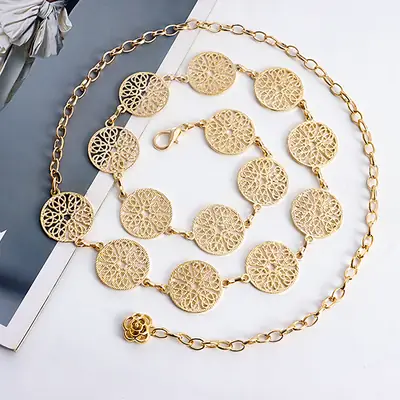 Gold Leaf Hook Waist Chain for Women