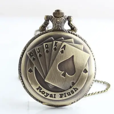 Vintage Bronze Pocket Watch with Floral Design
