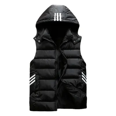Men's Blue Hooded Puffer Vest Winter Wear