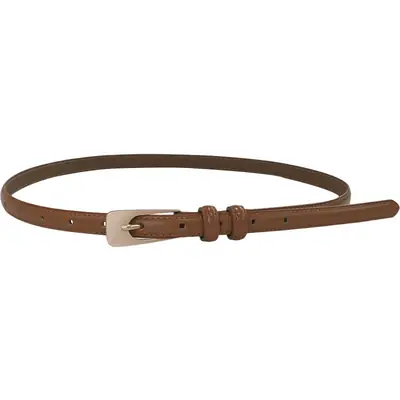 Women's Faux Leather Belt Retro Dress Waist Brown