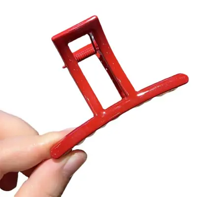 Red Metal Hair Clip for Women 2022 Wedding Back of Head Shark Clip