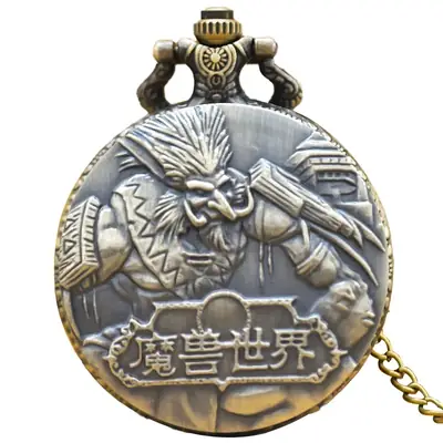 Large Pocket Watch Digital Analog Necklace Watch
