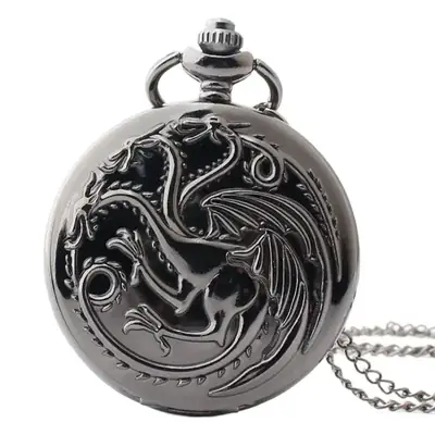 Vintage Quartz Pocket Watch with Chain Strap for Men Women