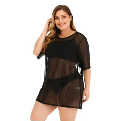 Black Mesh Sexy Bikini Top for Large Women