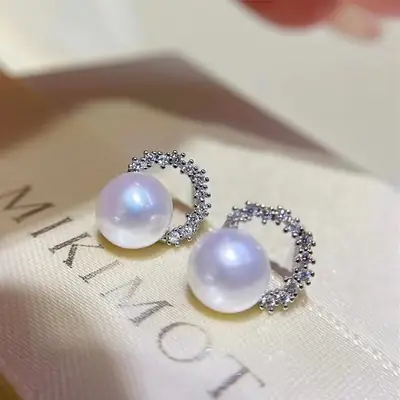 7-8mm Fresh Water Pearl Earrings 14K Gold