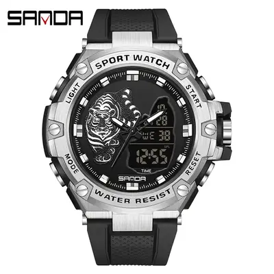 Sanda Black Waterproof Digital Men's Watch