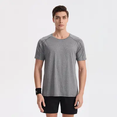 Men Grey Cationic T-Shirt Sweat Wicking Quick Dry