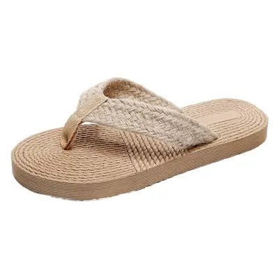 New imitation straw travel hemp bottom women's sandals Korean wave outerwear flip-flops fashion beach flip-flops women's slippers wholesale