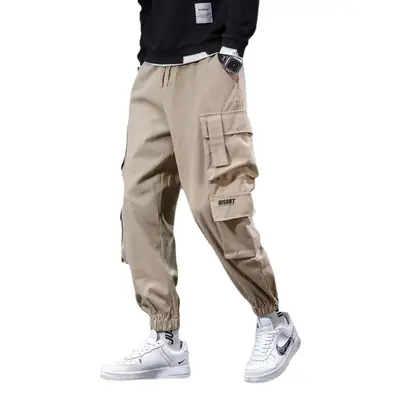Men Fleece Lined Multi-Pocket Joggers Large Winter Casual