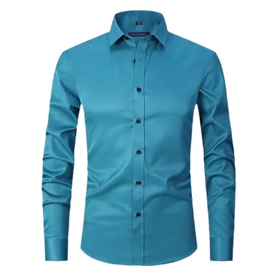 Men's Long Sleeve Plain White Shirt 2025