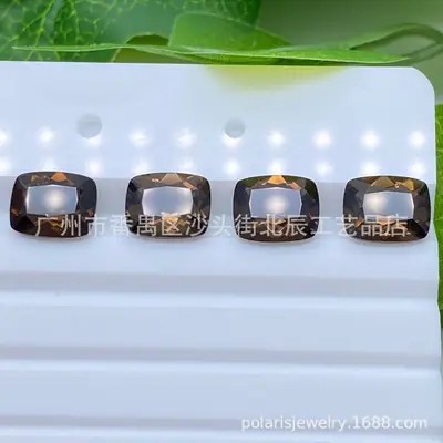 Natural Tea Crystal Face Pillow Ring 6x4mm to 20x15mm
