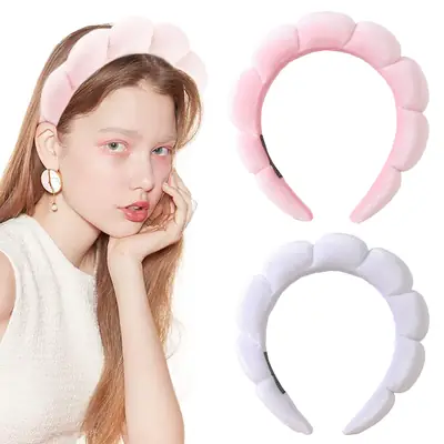 Blue Velvet Water Ripple SPA Hair Band for Women
