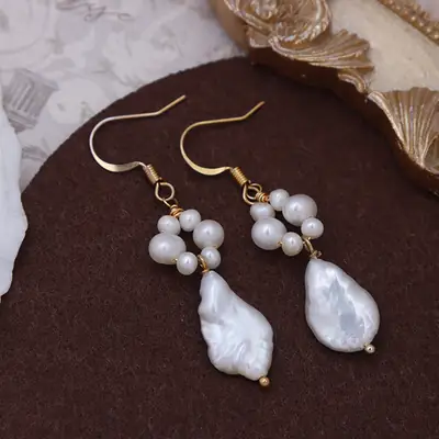 French Retro Pearl Earrings S925 Silver Hook