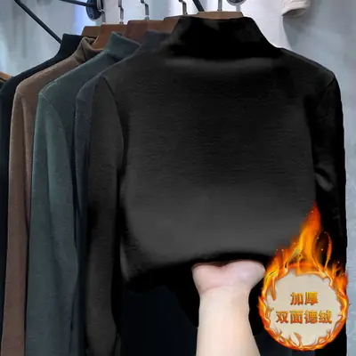 2026 Winter Thermal Fleece Plus Size Green Long Sleeve