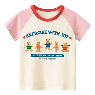 2024 Kids T-Shirt Korean Bear Cartoon Short Sleeve