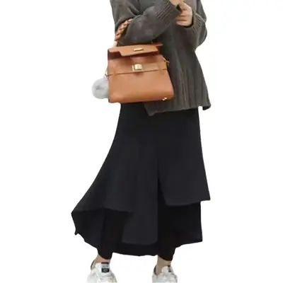 Black Velvet Long Skirt Large Size