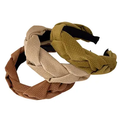 Autumn Winter Twist Hair Bundles Skull Top Headband Set
