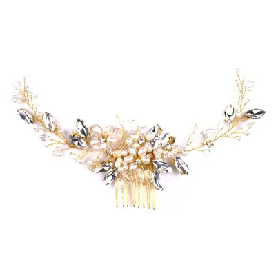 Crystal Pearl Hair Comb for Bridal Events