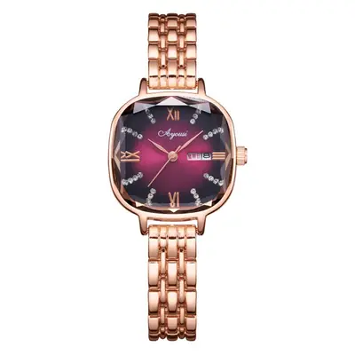 Women's Rose Gold Swiss Watch with Rhinestone Dial